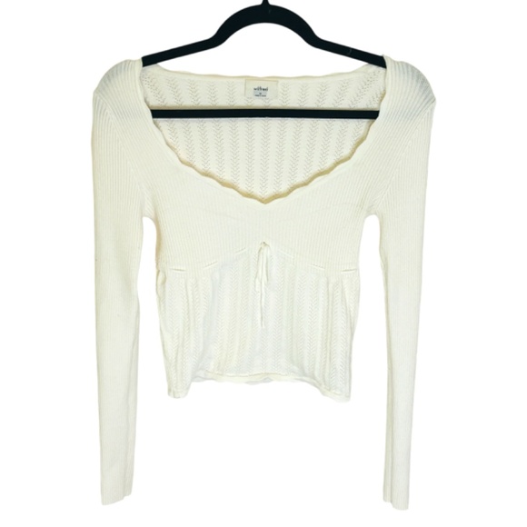 Aritzia Wilfred Soloist Sweater Long Sleeve Birch Cream SZ Medium - Picture 4 of 10